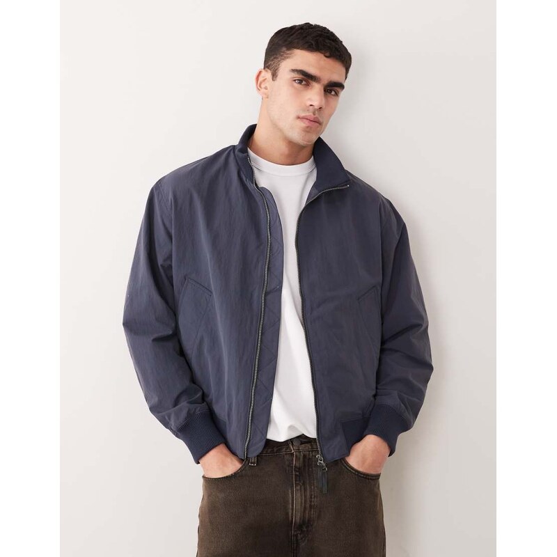 Selected relaxed bomber jacket in navy