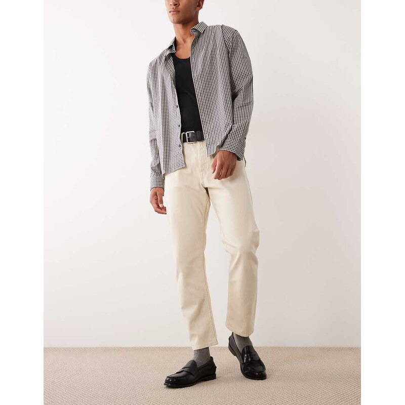 Jack & Jones Chris straight jeans in cream-White