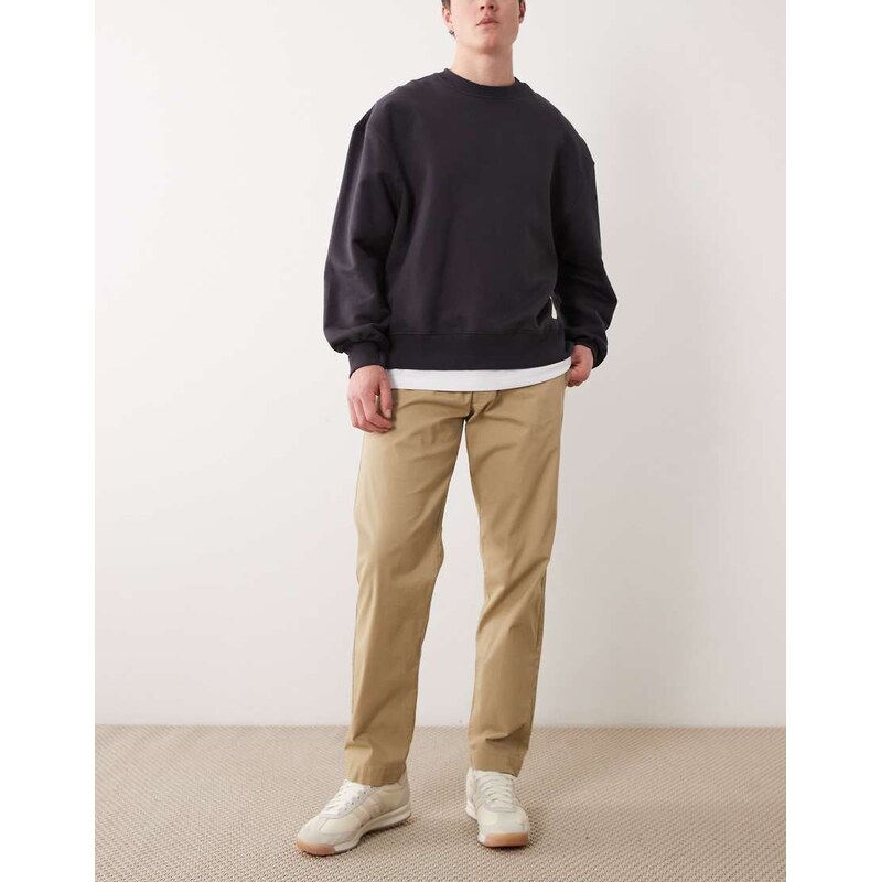 Jack & Jones loose chino trouser in cream-White