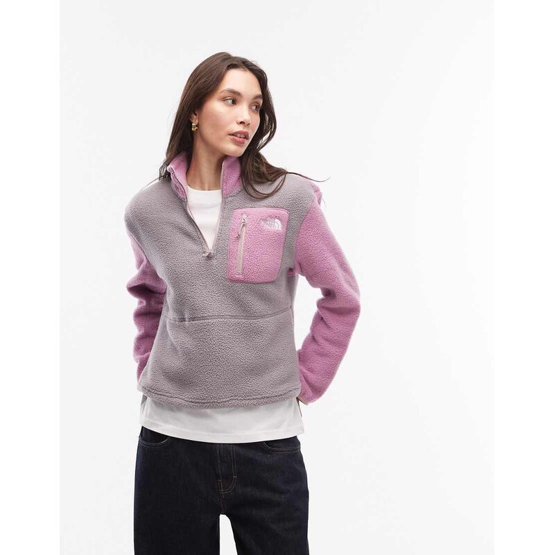 The North Face Yumiori 1/4 zip fleece in purple-Grey