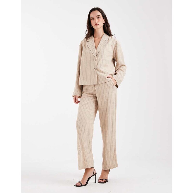 Object mix and match wide leg tailored trouser co-ord in humus and 115521684