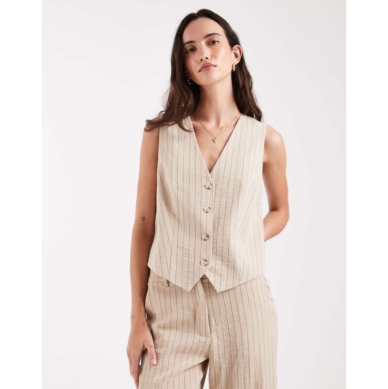 Object mix & match tailoried waistcoat co-ord in humus and black