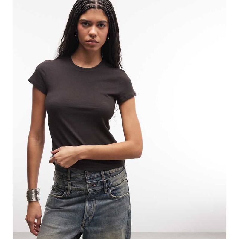 Weekday 90s baby tee in dark brown exclusive to ASOS 114263740