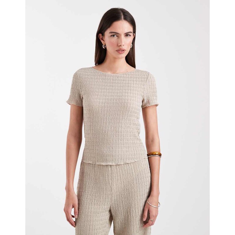 ONLY textured top co-ord in stone-Neutral