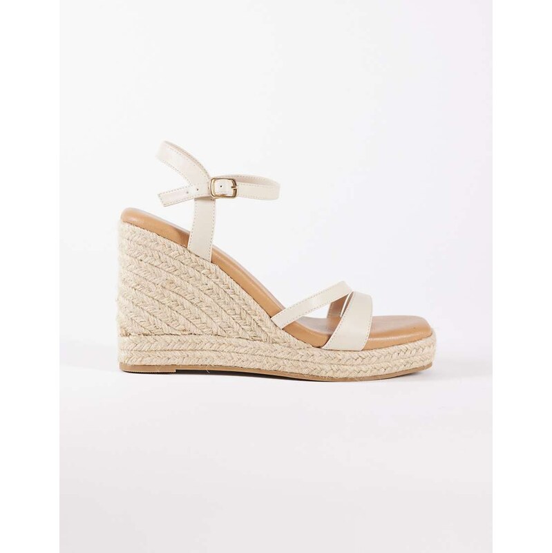 New Look wedge espadrille in cream-White 114873590