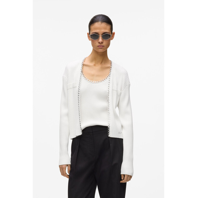 SVETR KARL LAGERFELD CHAIN DETAIL KNIT CARDIGAN