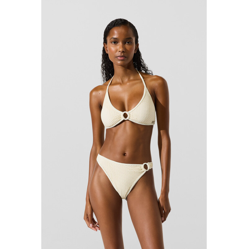PLAVKY KARL LAGERFELD CROCHET TRIANGLE TOP W RING