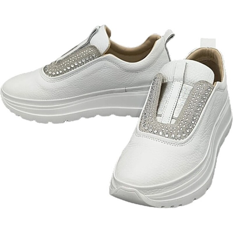 Dámské kožené Slip On tenisky Olivia 101-2796 bílá 114280608
