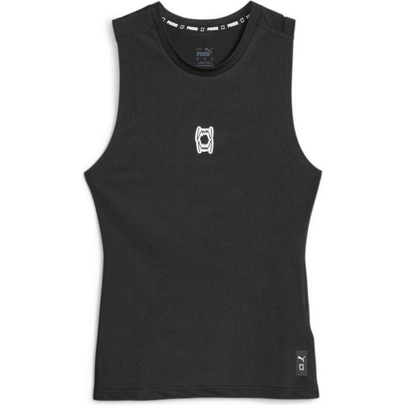 PUMA Funkční tričko Hoops Team černá / bílá