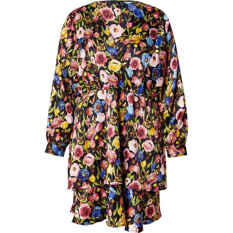 Vero Moda Curve Šaty VMCLILLIAN JULIA modrá / kari / trávově