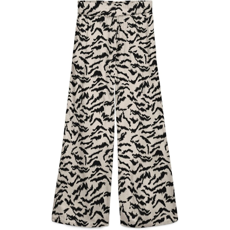 Vero Moda Petite Kalhoty VMMENNY stříbrně šedá / černá