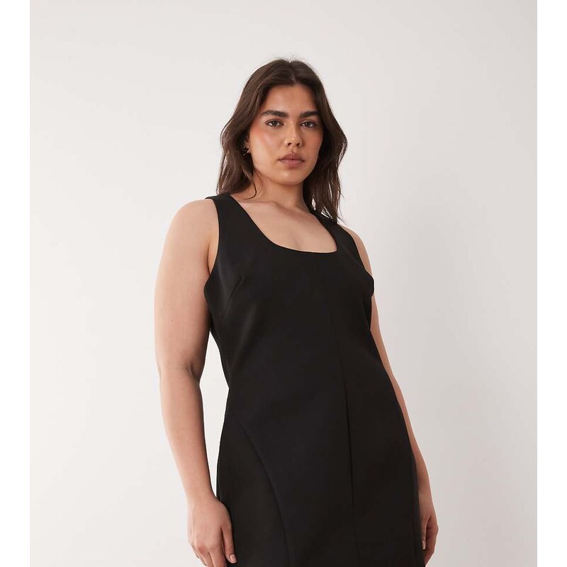 Forever New Curve tailored scoop mini dress in black