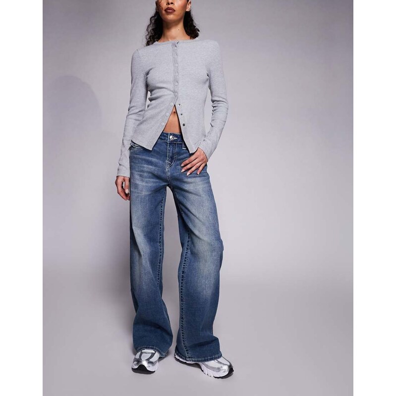 True Religion Bobbi baggy jeans in mid wash blue