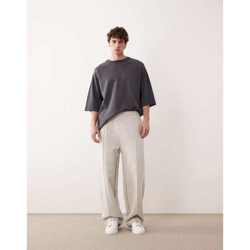 ASOS COLLECTIVE loose fit super heavyweight joggers in grey marl