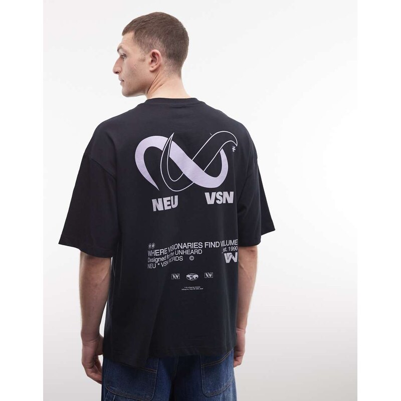 ASOS DESIGN oversized t-shirt with street graphic in black