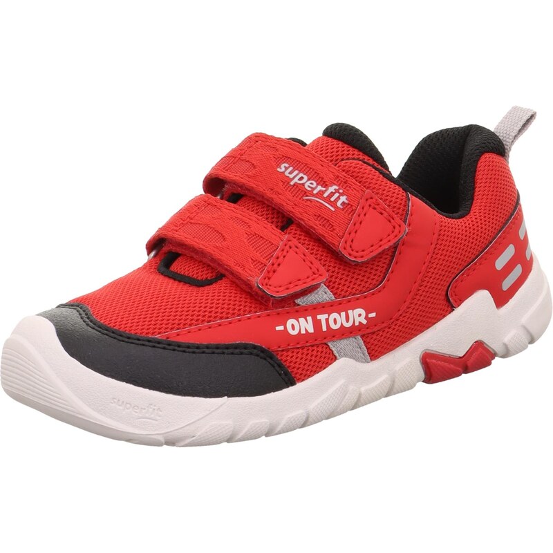 SUPERFIT Tenisky stříbrně šedá / červená / černá / bílá