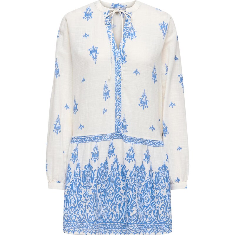 ONLY Šaty ONLALMA L/S SHORT DRESS WVN NOO modrá / offwhite
