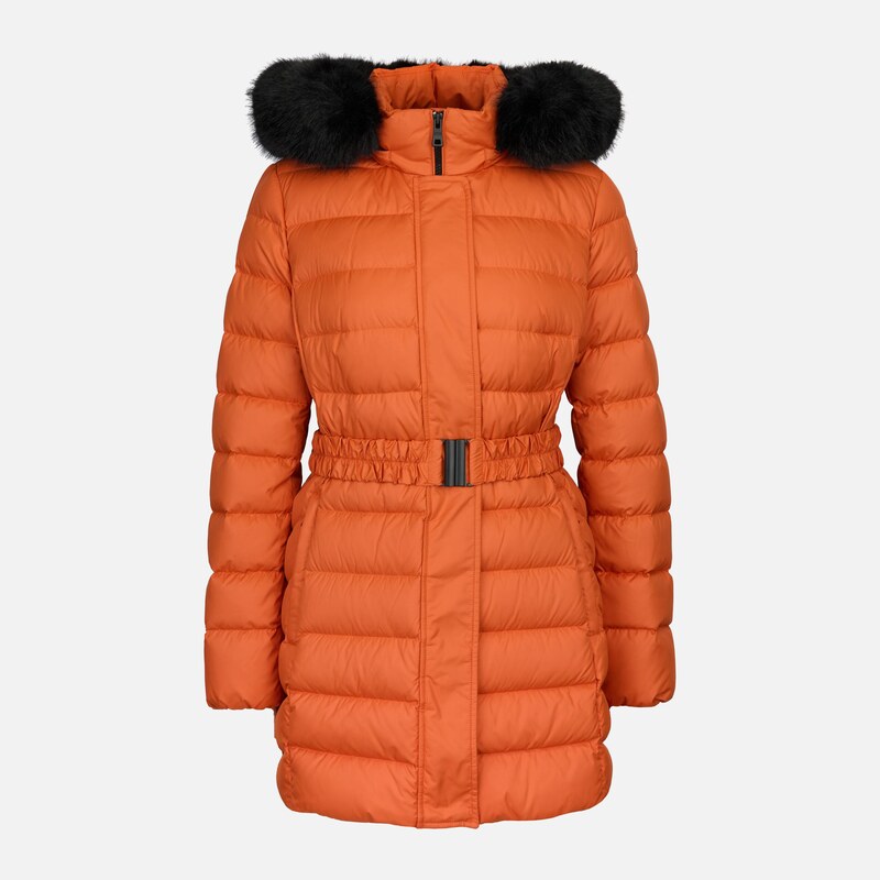 Oranžová dámská péřová bunda Geox Catria 114297293