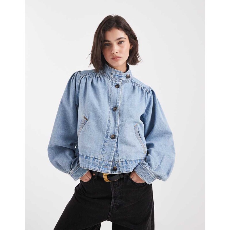 Levis cropped vintage denim jacket in light blue-Green 114789737