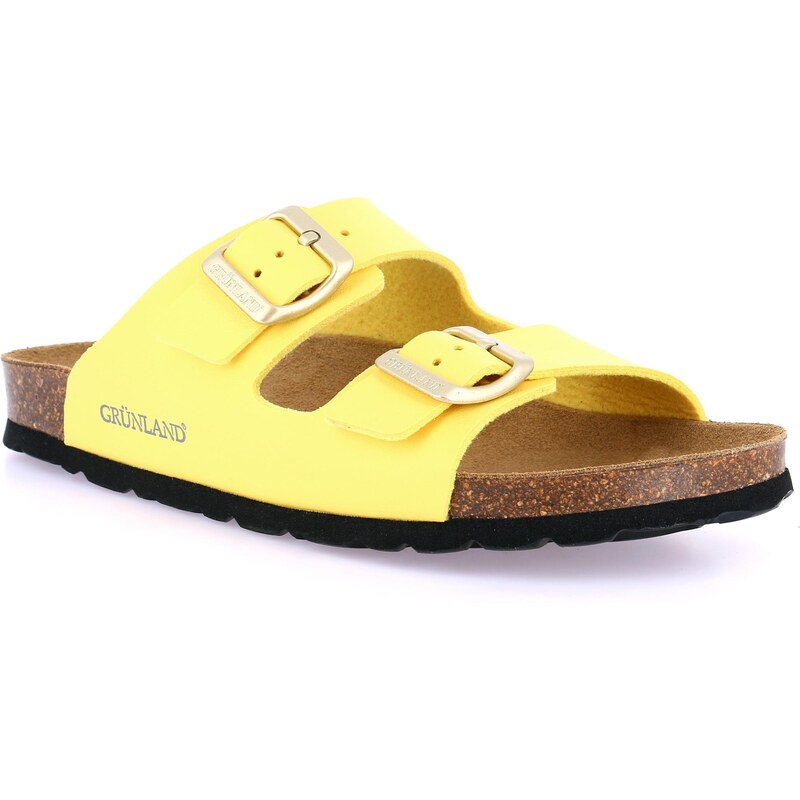 GRUNLAND SARA CB4018 dámské korkové pantofle žluté