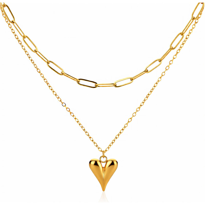 SYLVIENE Náhrdelník CHAIN with HEART Gold 114298727