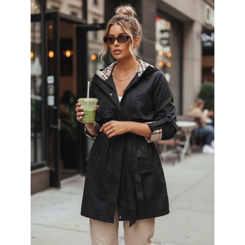 BASIC Černá parka s nastavitelnými rukávy CIVIT 90357412