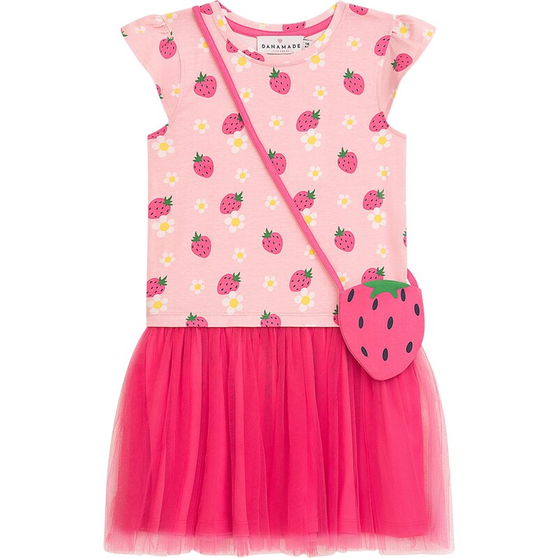 Danamade Šaty zelená / pink / růžová / offwhite