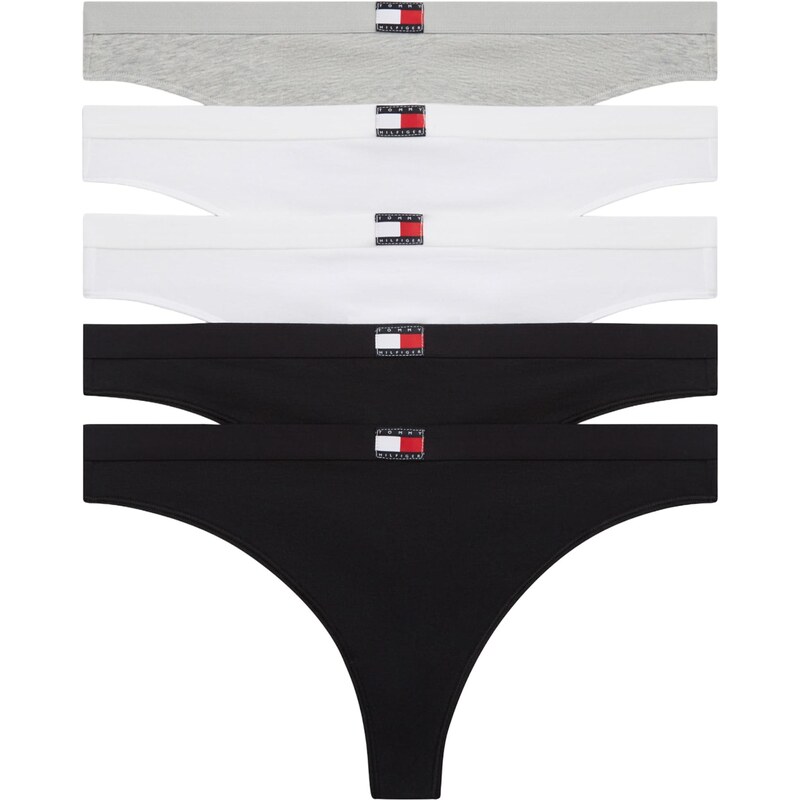 Tommy Hilfiger Underwear Tanga šedý melír / černá / bílá