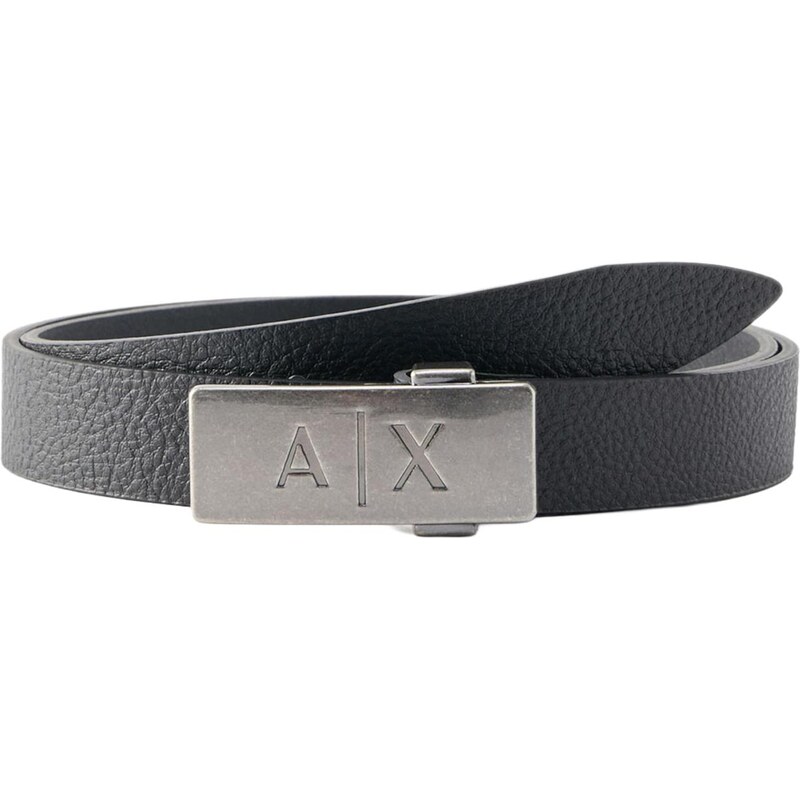 ARMANI EXCHANGE Opasek černá / stříbrná