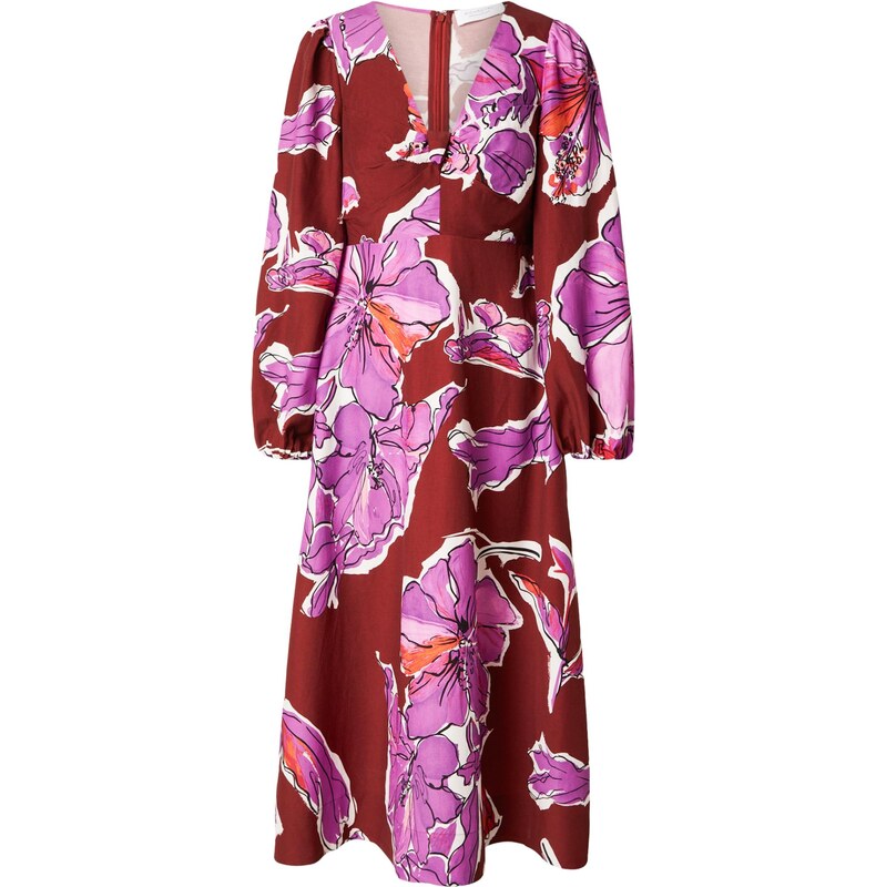 Rich & Royal Šaty oranžová / magenta / červená / bílá