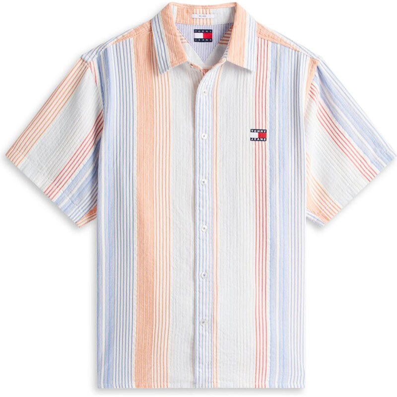 Tommy Jeans Košile nebeská modř / lososová / oranžově červená /