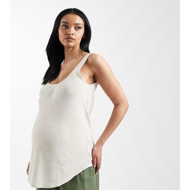 ASOS Maternity ASOS DESIGN Maternity scoop neck linen cami in