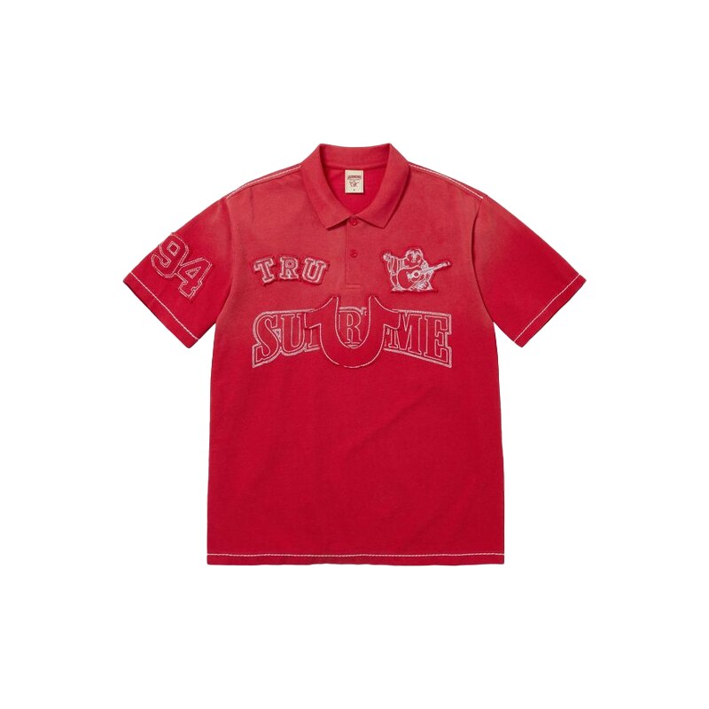 Supreme True Religion Applique Polo Red