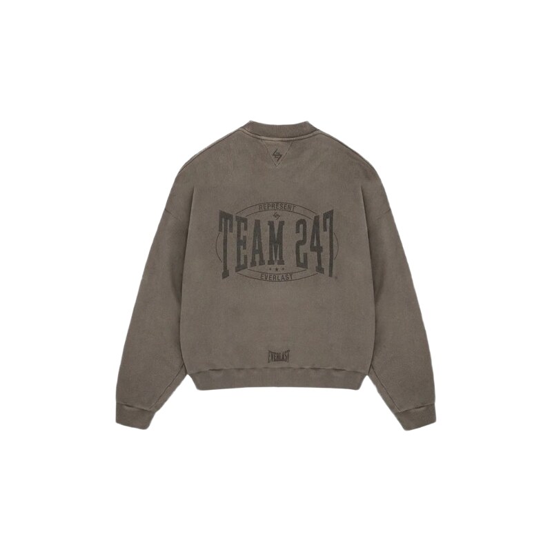 Represent 247 x Everlast Training Camp Boxy Sweater Washed Brown