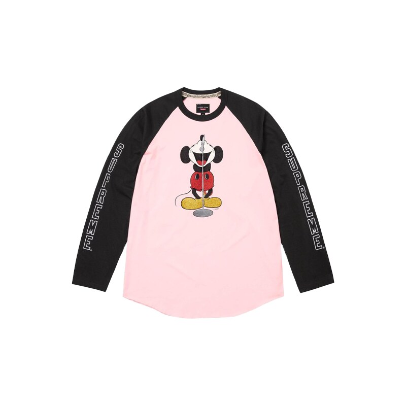 Supreme x Number (N)Ine x Mickey Mouse Raglan Long-Sleeve Top