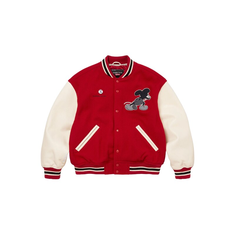 Supreme x Number (N)Ine x Mickey Mouse Varsity Jacket Red