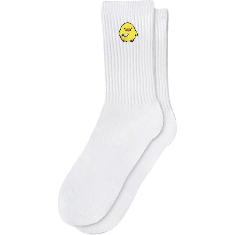 Capkov Embroidery Socks White Stabo