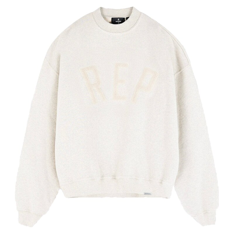 Represent Rep Applique Sweater Cream Marl