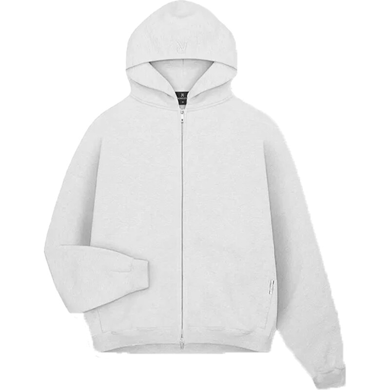 Represent Initial Oversized Zip Hoodie Ice Grey Marl