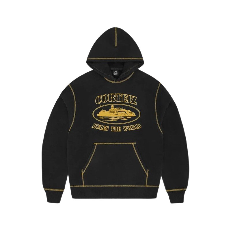 Corteiz Alcatraz Contrast Hoodie Black/Yellow