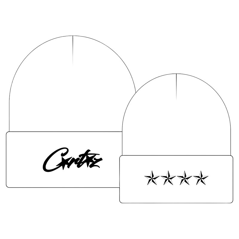 Corteiz 4Allstarz Folded Beanie White