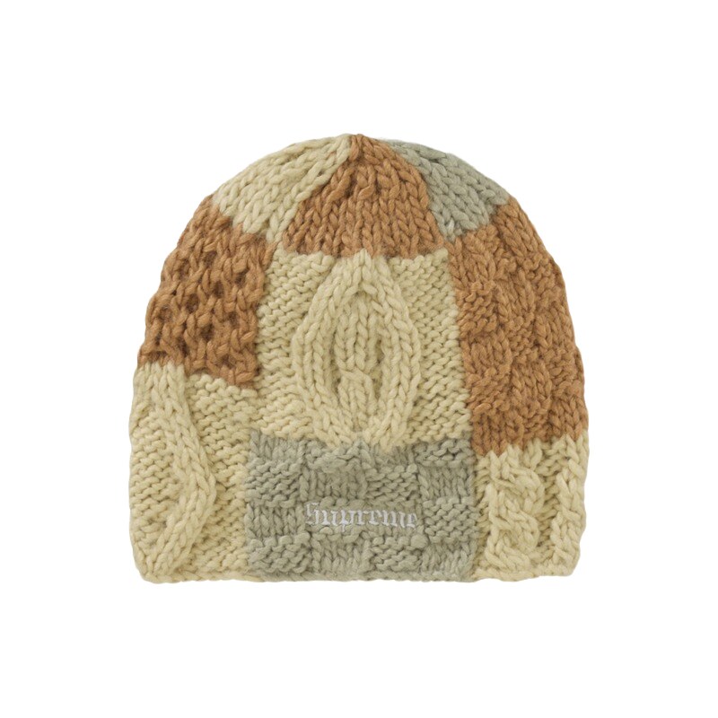 Supreme Block Knit Beanie Tan