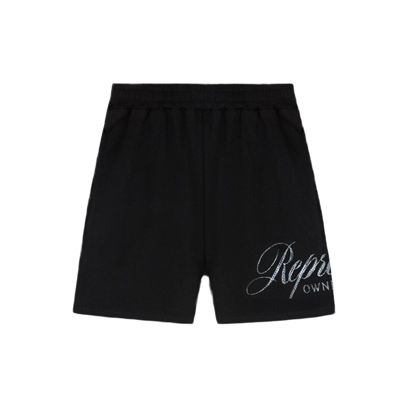 Represent Owners Club Script Mesh Shorts Black