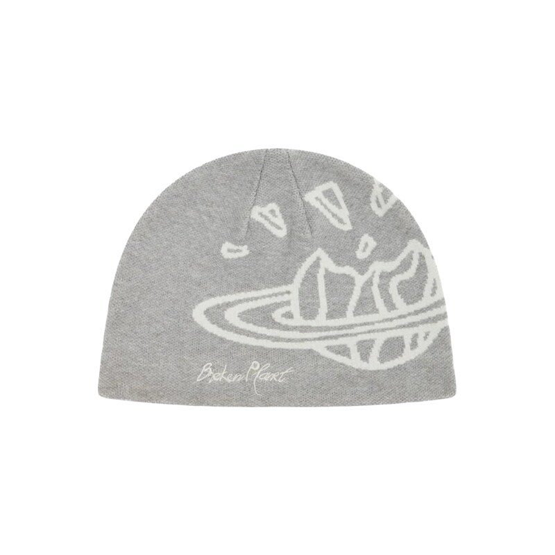Broken Planet Logo Nylon Beanie Heather Grey
