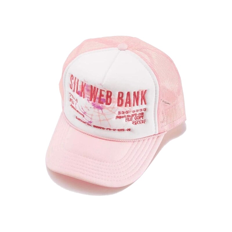 Sp5der Silk Web Bank Trucker Hat Pink 113723250