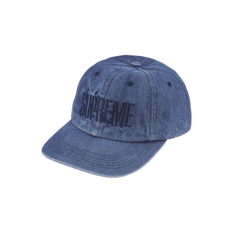 Supreme Splatter 6-Panel Blue Denim