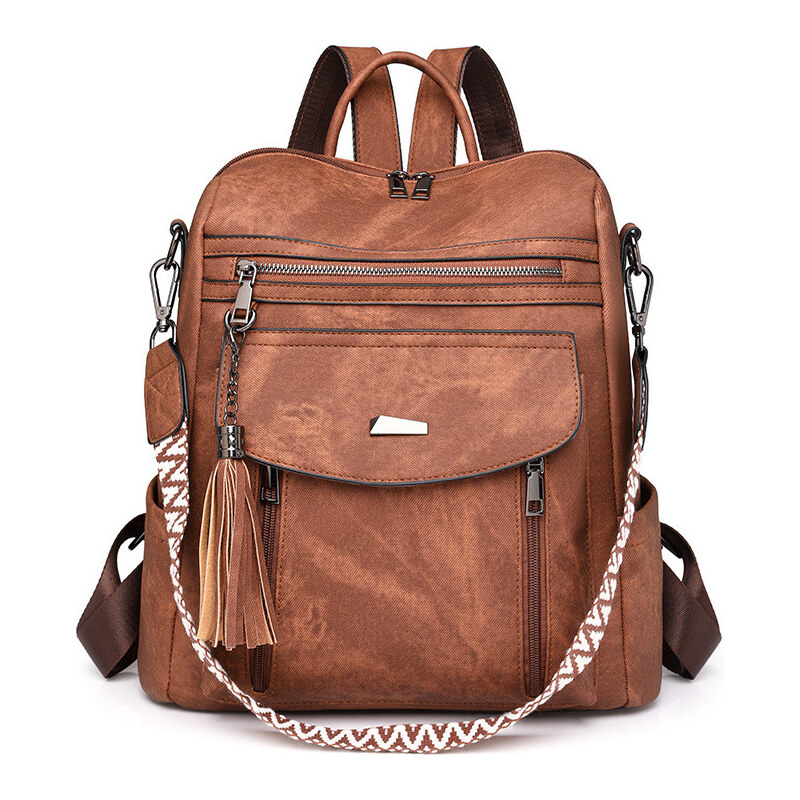 Lifestyle Crossbody batůžek s popruhem Veron Hnědý 17L 115628227