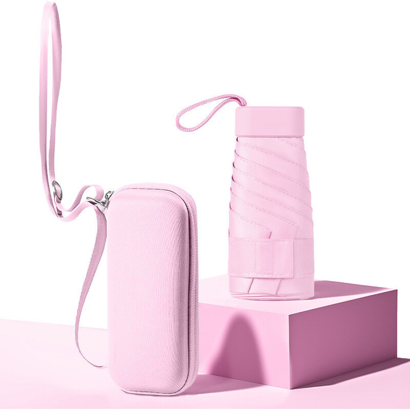 Shimia Skládací mini deštník v kabelce Peach pink 115028595