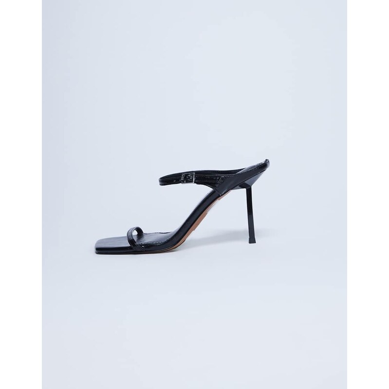 Topshop Sally 2 part metal high heeled sandal in black
