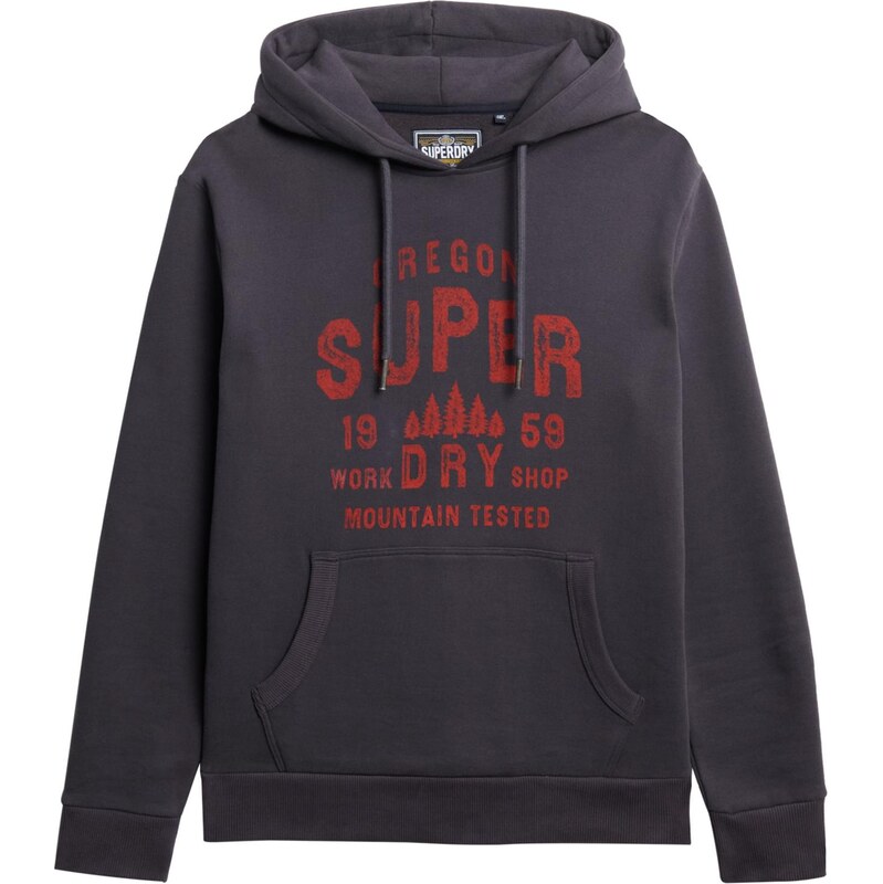 Superdry & Co Mikina tmavě šedá / červená